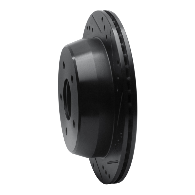 Chevrolet S10 Brake Rotor (1) - Rear Right - R1 Concepts - Drilled & Slotted - Black - `98-`05